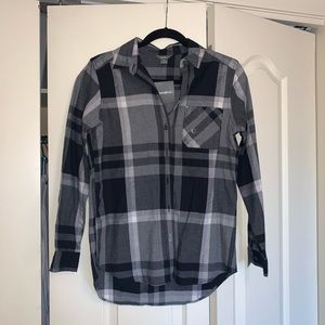 Eddie Bauer black and grey flannel button up